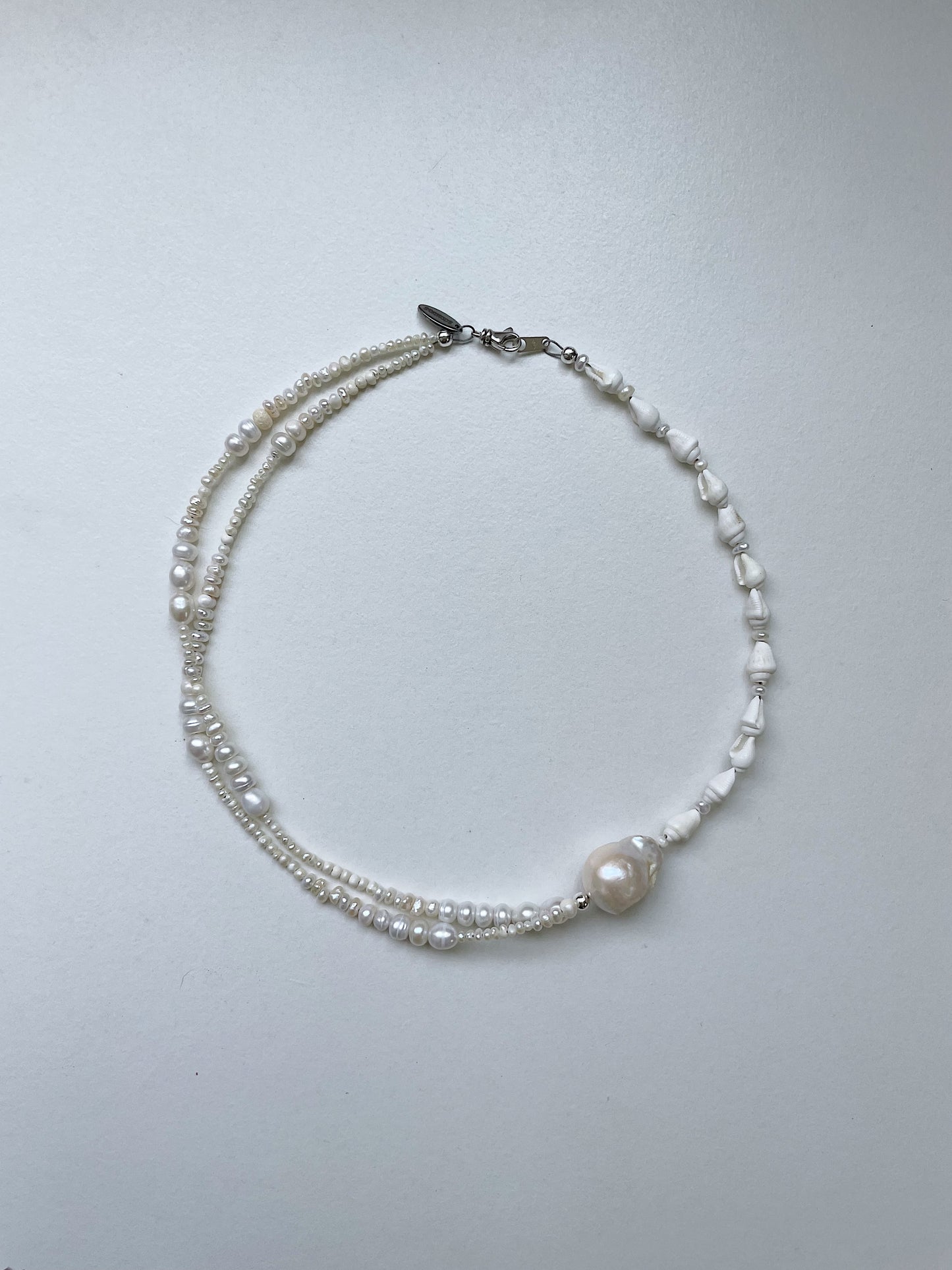 pearl wave twist necklace