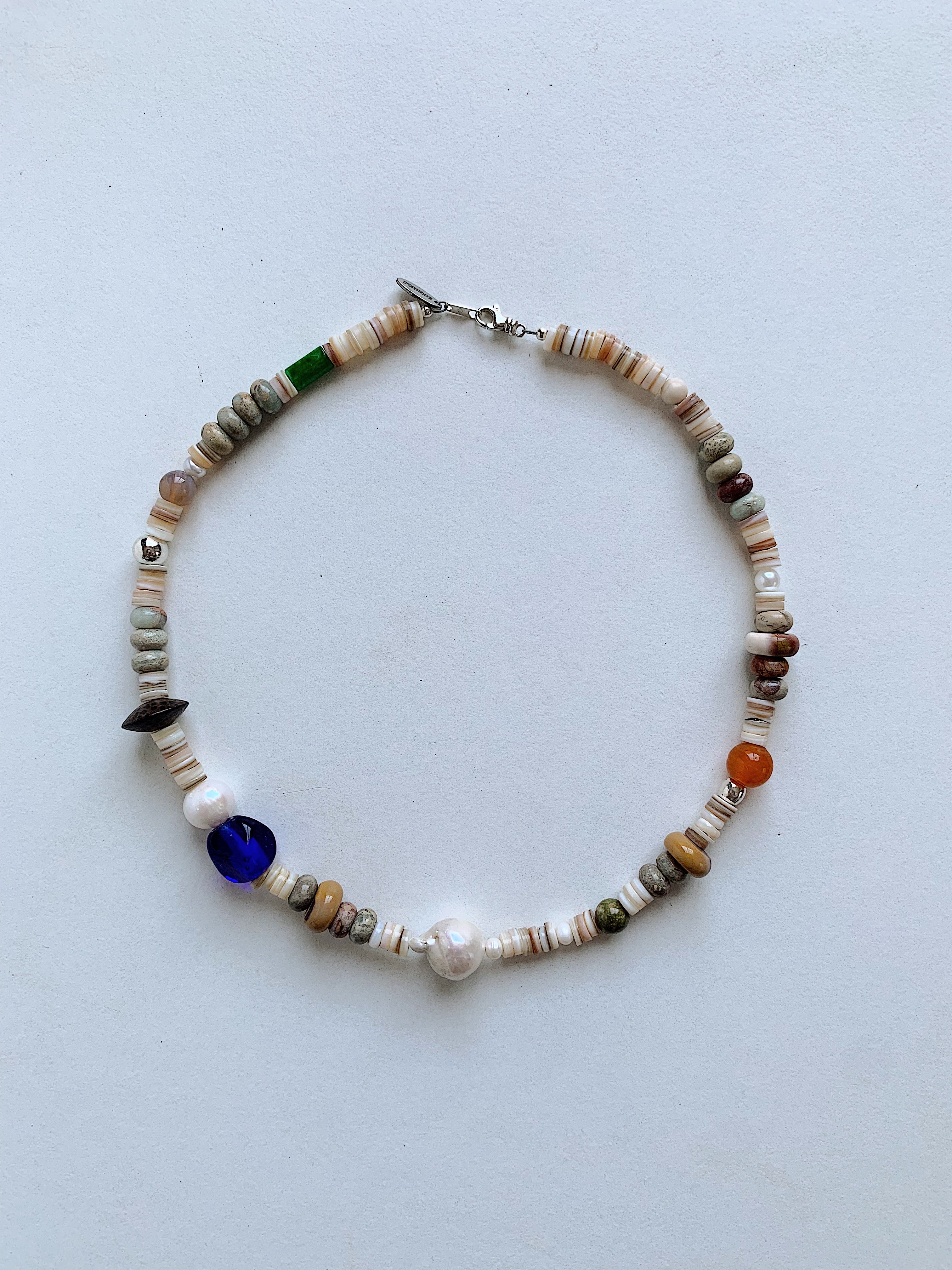 貝殻ネックレス！送料&関税込み★TB★SHELL STATEMENT NECKLACE Shop Shashi - Camille Sterling Silver, Shell Pearl & Cubic